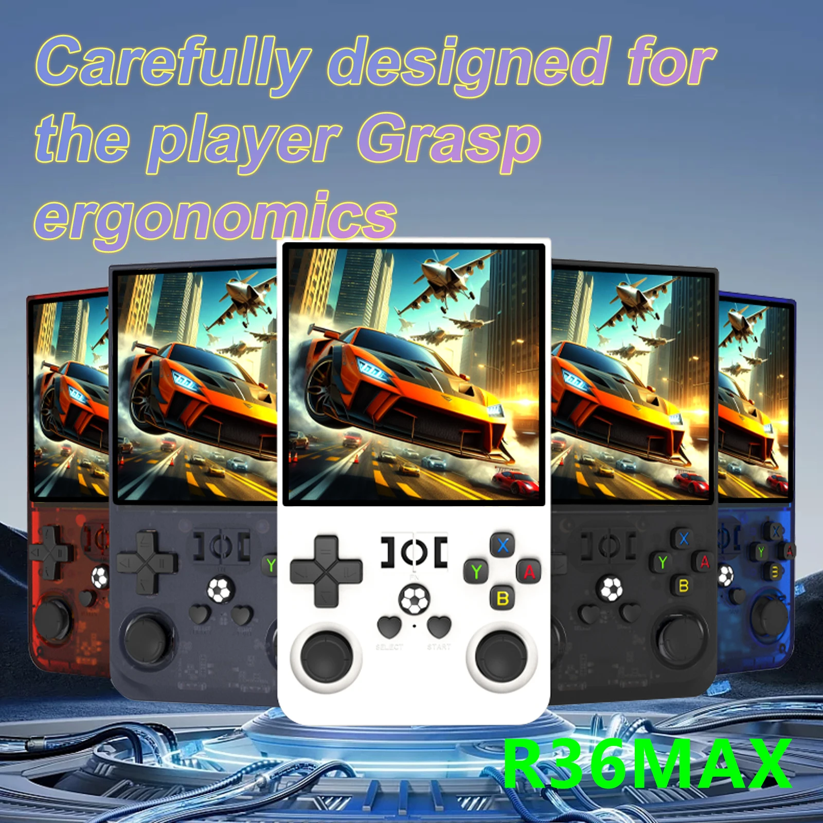 

R36MAX Retro Handheld Game 4.0Inch IPS Screen Console 128GB Portable Pocket Video Player Supports 30+ Emulators