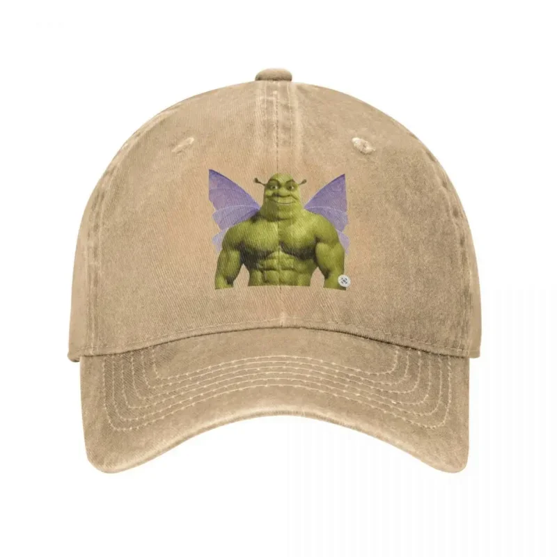 Y2K Funny Meme Hats Merchandise Vintage Distressed DeniinWashed Shreks Buterfly Snapback Cap for Men Women Adjustable