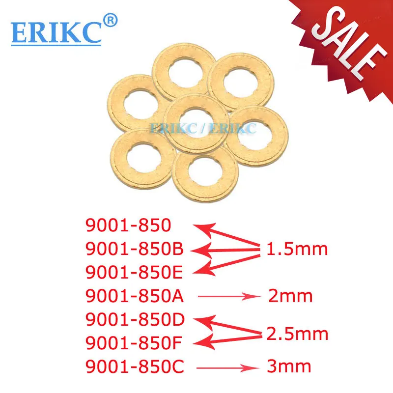 ERIKC 10pcs 9001-850 9001-850A 9001-850B 9001-850E Adjust Copper Shims for Delphi Injector 9001-850F 9001-850C