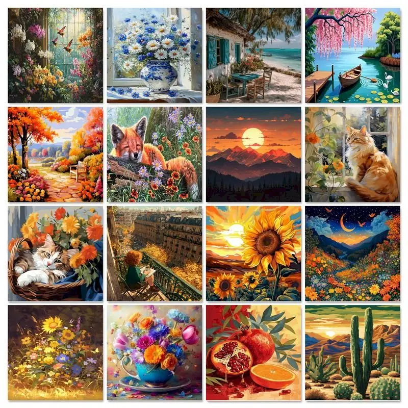 

GATYZTORY Paint By Number Rural Scenery DIY Pictures By Numbers Kits Drawing On Canvas Hand Painted Painting Art Gift Home Decor