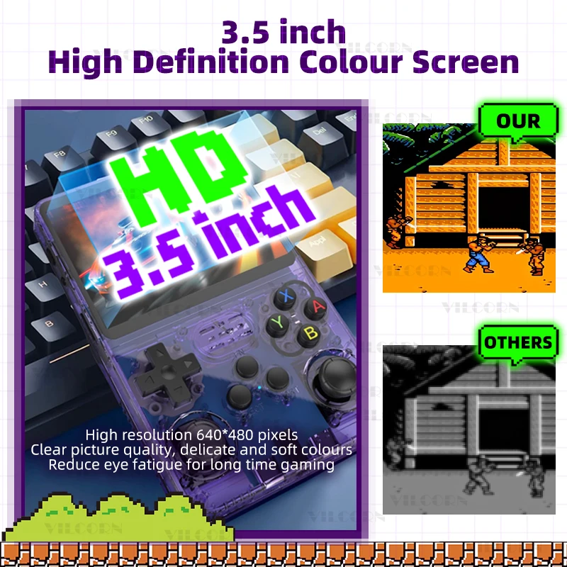 R36S Handheld Video Game Console for PSP PS1 SNES Retro Emulators 3.5 inch IPS Screen Portable Pocket Video Games WiFi 2-Player