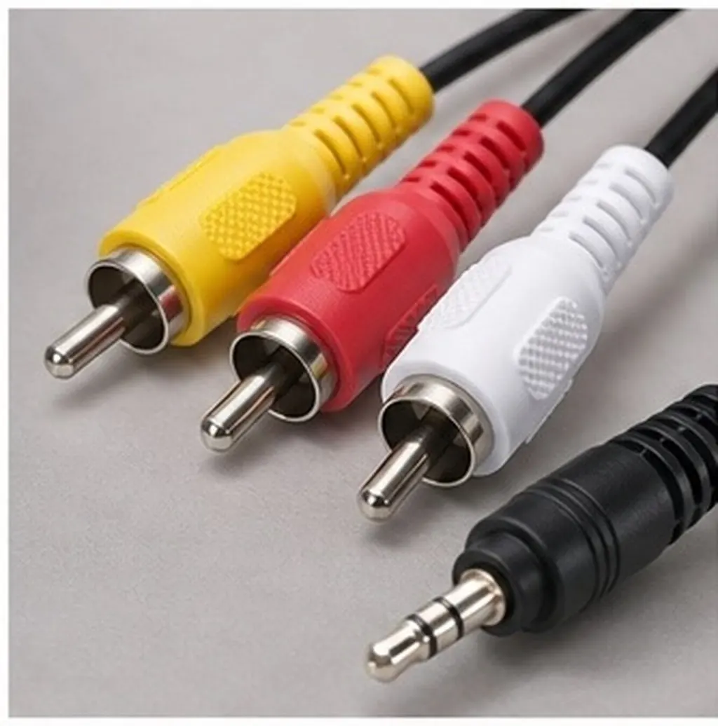 AV Adapter Cable for Camcorders, Smartphones, Tablets & TVs – 3-Line Audio/Video Connection Cable