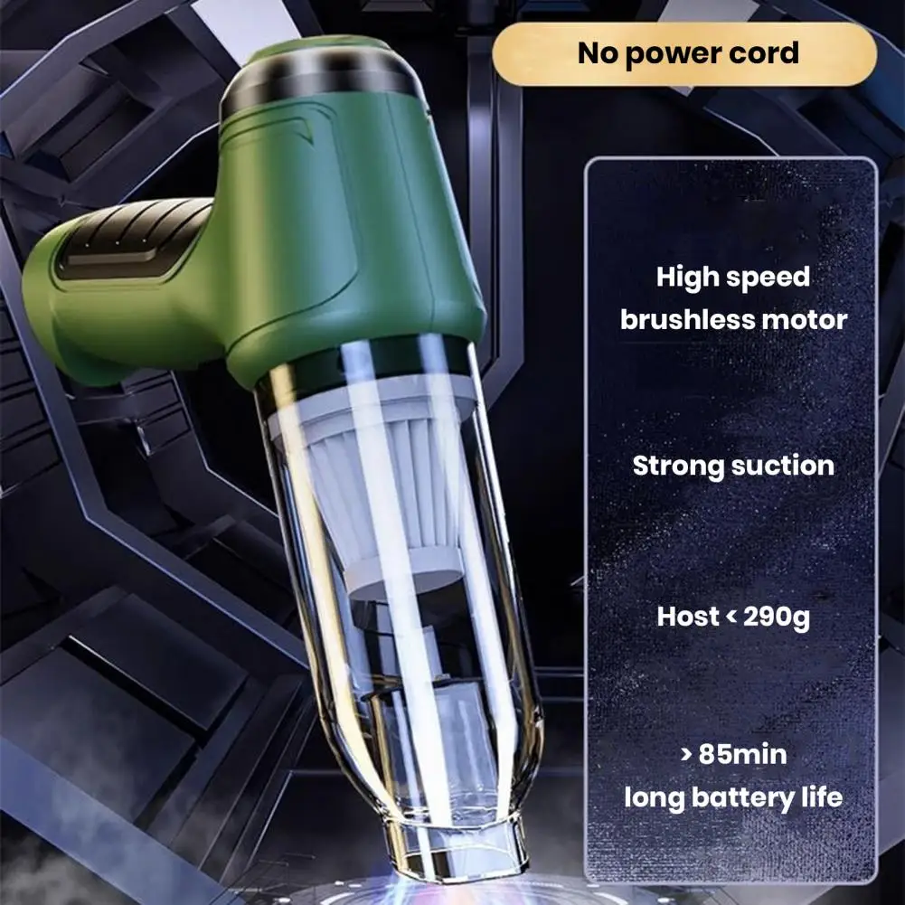 مكنسة كهربائية محمولة للسيارة لاسلكية ، شفط قوي pa ، تشغيل منخفض الضوضاء ، تصميم قابل لإعادة الشحن للرطب والجاف ، منظف السيارة