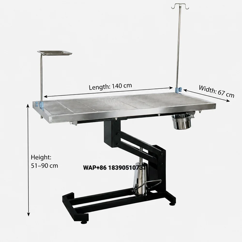 Hydraulic examination and treatment table, stainless steel veterinary operating table, animal hospital series, veterinary surgic