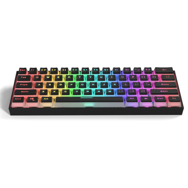 PK61 Key Mechanical Keyboard USB Wired RGB Pudding Keycap Yellow Red Black Gateron Switch Gaming Mechanical Keyboard For Desktop