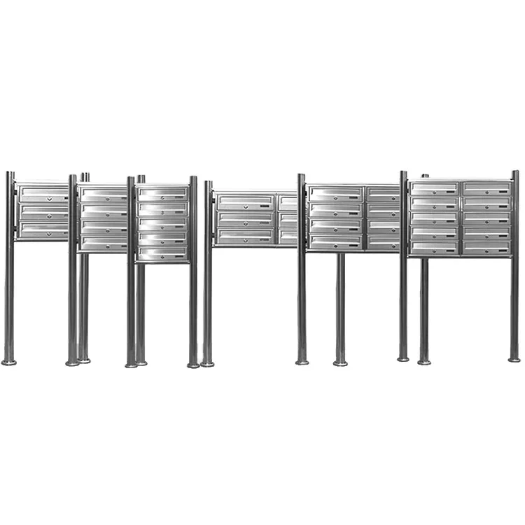 304 Stainless Steel Standing Style 3 Mailbox Wall Mount Residential Mini Metal Mailbox For Letters Outdoor