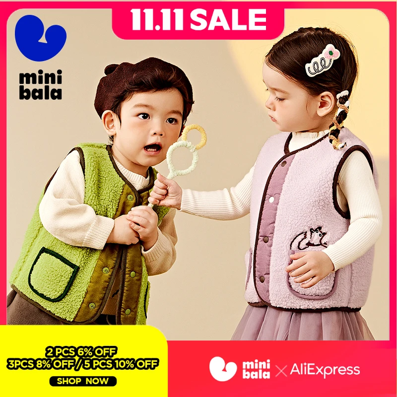 

Mini Bala Vest for Boys and Girls 2024 New Winter Styles with Double-Sided Furry Waistcoat for Babies of Joint-Venture Edition