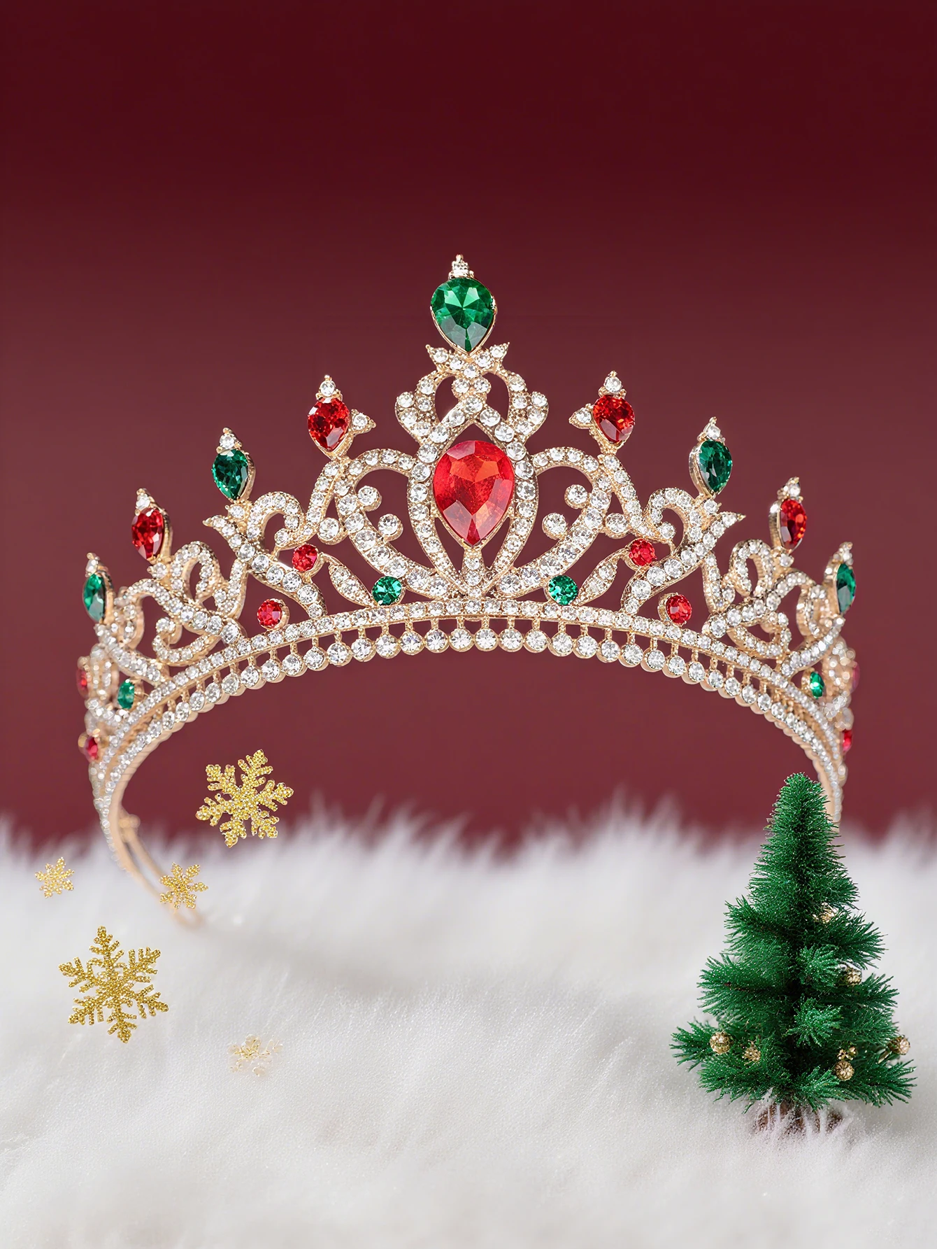 Diamond-Encrusted Christmas Deer Crown Hair Accessory Simple Fashion Festival Party Headwear for Women