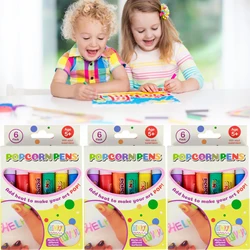 18Pcs Expansion Bubble Popcorn Drawing Pens 3D Art DIY Pens Kid Color Drawing Pens Magical Popcorn Color Paint Pen Kids Birthday