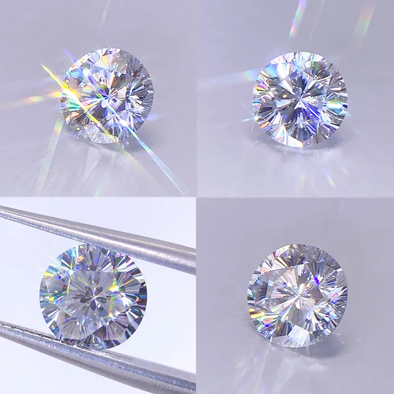 Moissanit Runde Form Spezieller Sakura-Schliff D-Farbe VVS1 Laborgezüchteter Diamant-Edelstein für Charms und Schmuckherstellung mit Zertifikat