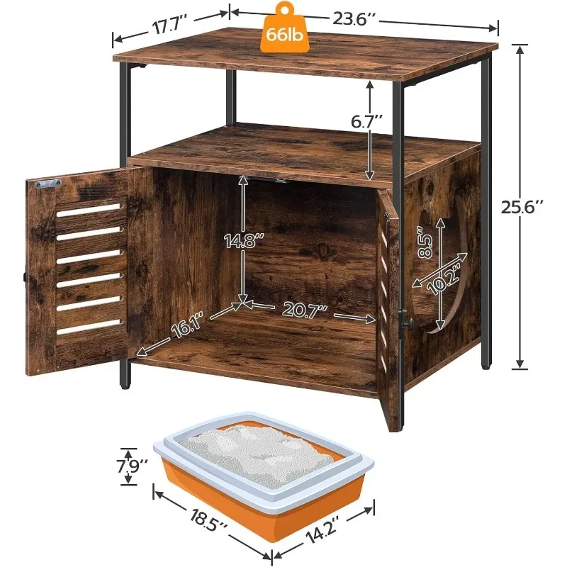 Gabinete de caixa de areia, persianas para esconder caixa de areia, espaço de armazenamento extra, mesa lateral, mesa de cabeceira, multifuncional