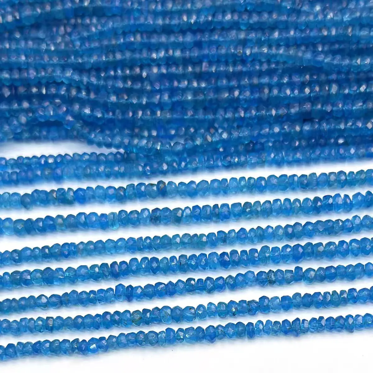 

Blue Apatite drop roundelle flat oval for DIY Making Jewelry nature loose beads