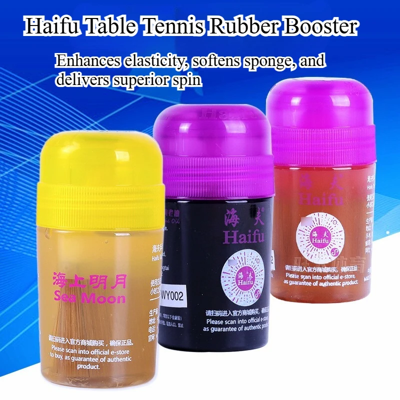 

HAIFU Table Tennis Rubber Booster Sea Moon Ping Pong Boosting Oil with Brush for Increasing Elasticity of Rubber Sponge 60/120ml