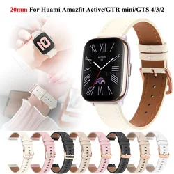 20mm Leather Replacement Strap For Amazfit Active GTR Mini 42 Sport Bracelet Band For Amazfit GTS 4 3 2 2E/Bip 3/U Pro Watchband