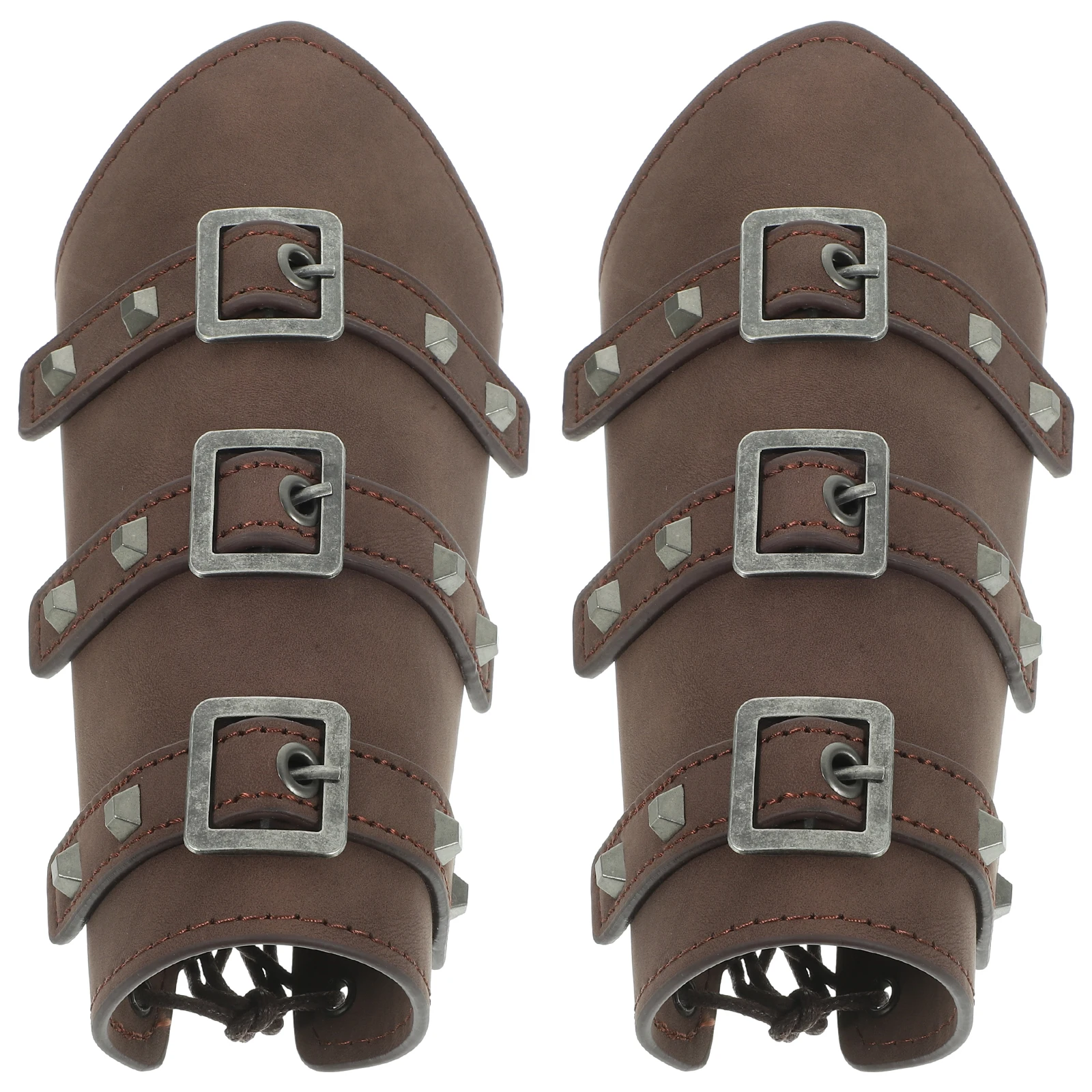 

Retro Wristband Bracers Medieval Accessories Punk Halloween Viking Cosplay Brown for Men Riding Arm Guard Bracess Man