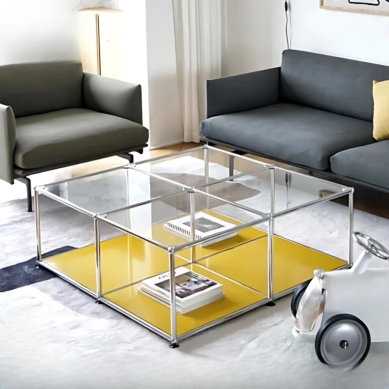 

Небольшой журнальный столик, мобильный модуль, комбинация прозрачного стекла, экстремальный итальянский многофункциональный боковой шкаф, квартирный тип