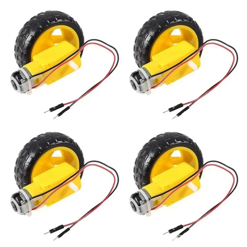 FBIL-4PCS DC 3-6V Gear Motor DIY Kit Wheel Mini Smart RC Car Robot Tyres For Arduino Smartcar