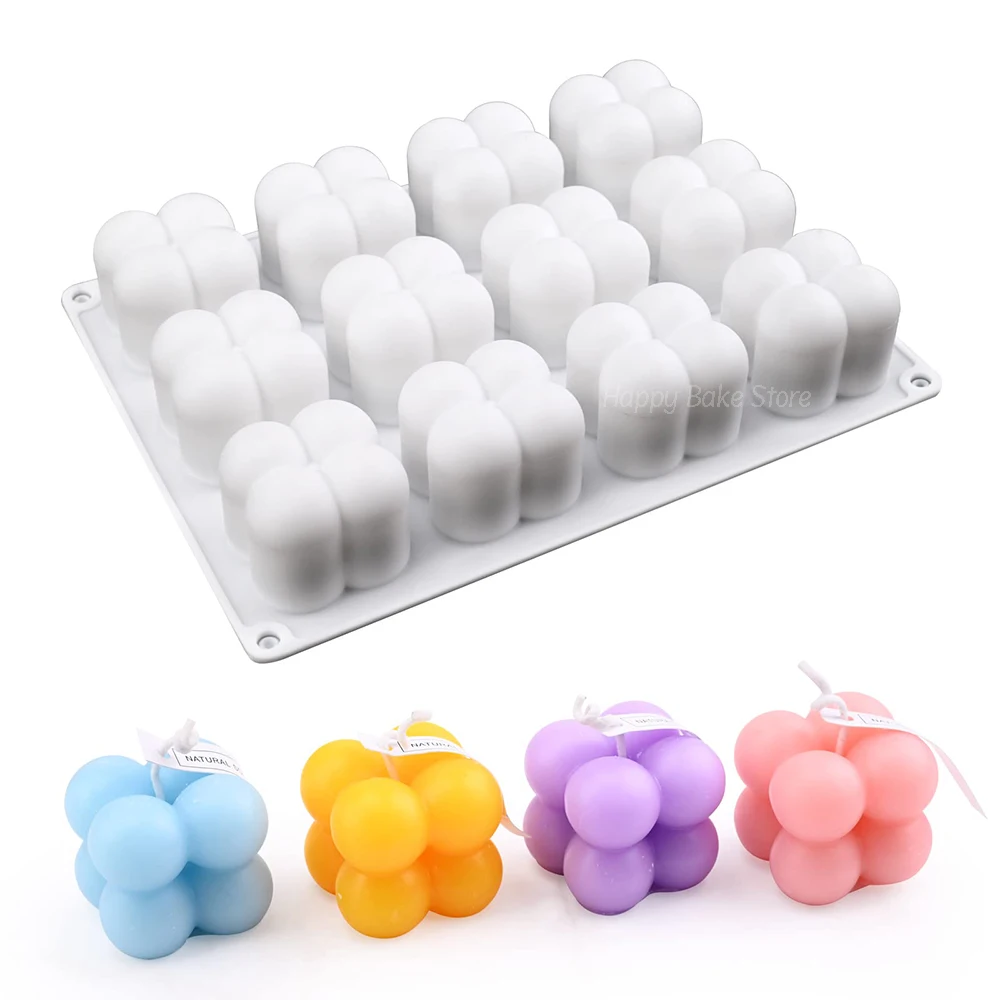 

6/12-Cavity Bubble Romantic Silicone Candle Mold Cake Baking Dessert Mousse Homemade Ornaments DIY Craft Mould Soap Making Tool