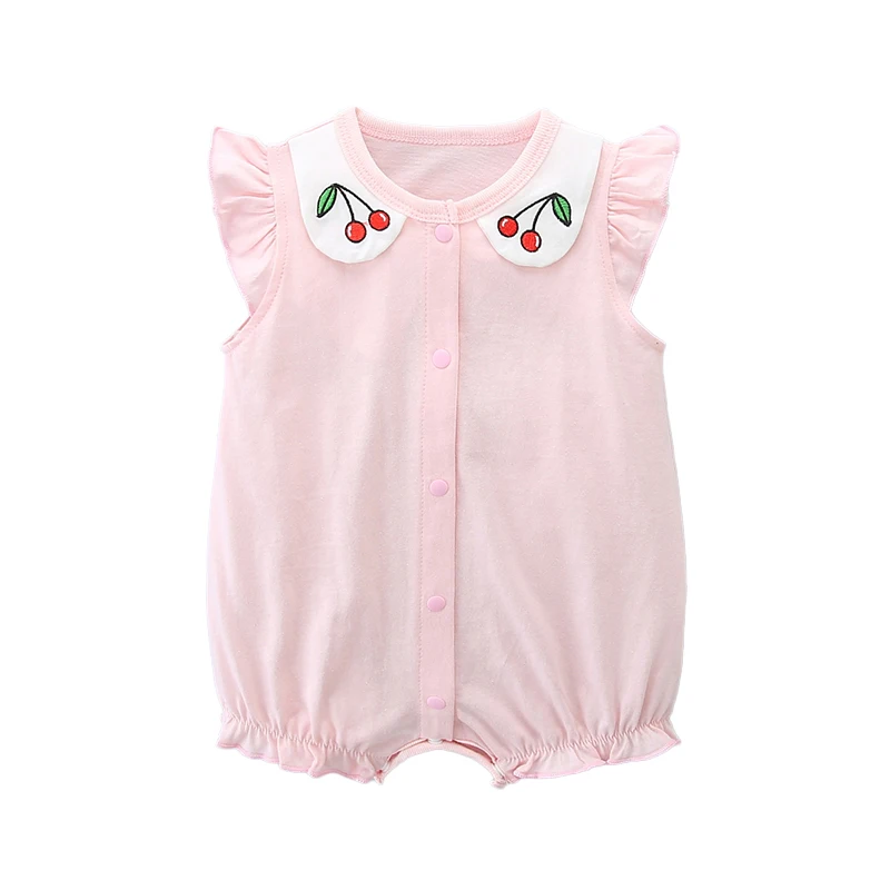 Newborn baby summer clothes, thin pure cotton clothes, baby girl princess cute jumpsuit 0-1 years old