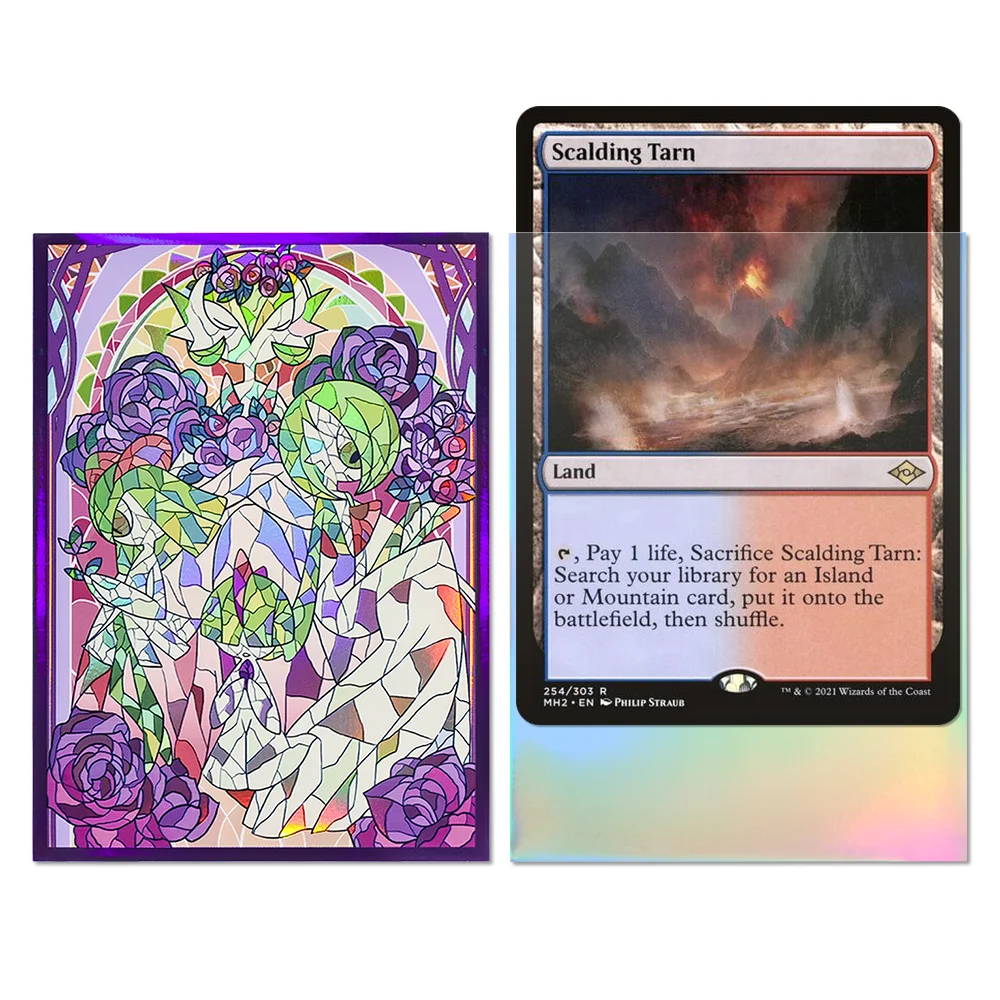 60 Stück 66x91mm Holographische Glas-Effekt Laser-Kartenhüllen Glänzende Spielkarten-Schutzhüllen für PKM/PTCG/TCG Spielkarten – Detail 18