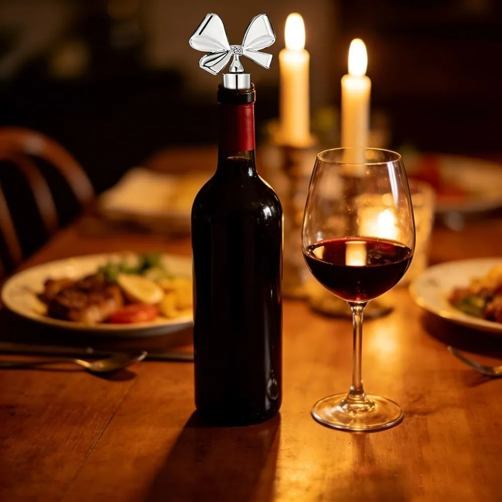 Bowknot Style Wine Stoppers in Set of 4 for Maintaining Freshness of Red Wine Cooking Oil and Beer in Glass Bottles