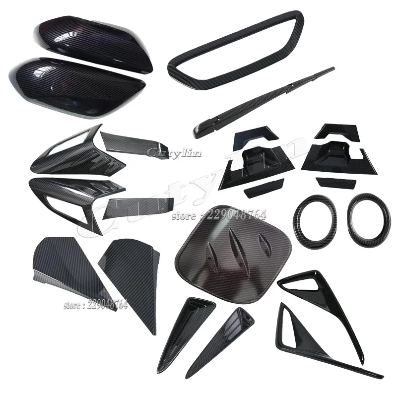 For Toyota CHR C-HR 2017 2018 2019-2022 ABS Carbon Fiber Front Rear Foglight Bezel Cover Trim hande bowl rearview mirror sticker