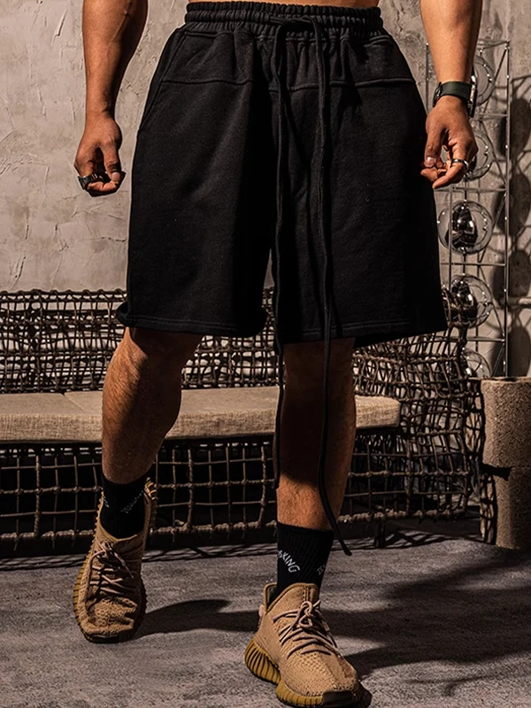 

Large Size 300 Pou Simple Heavyweight Sport orts Men Summer Loose American Sle Pure Cotton Fitn Five-Quarter Pants