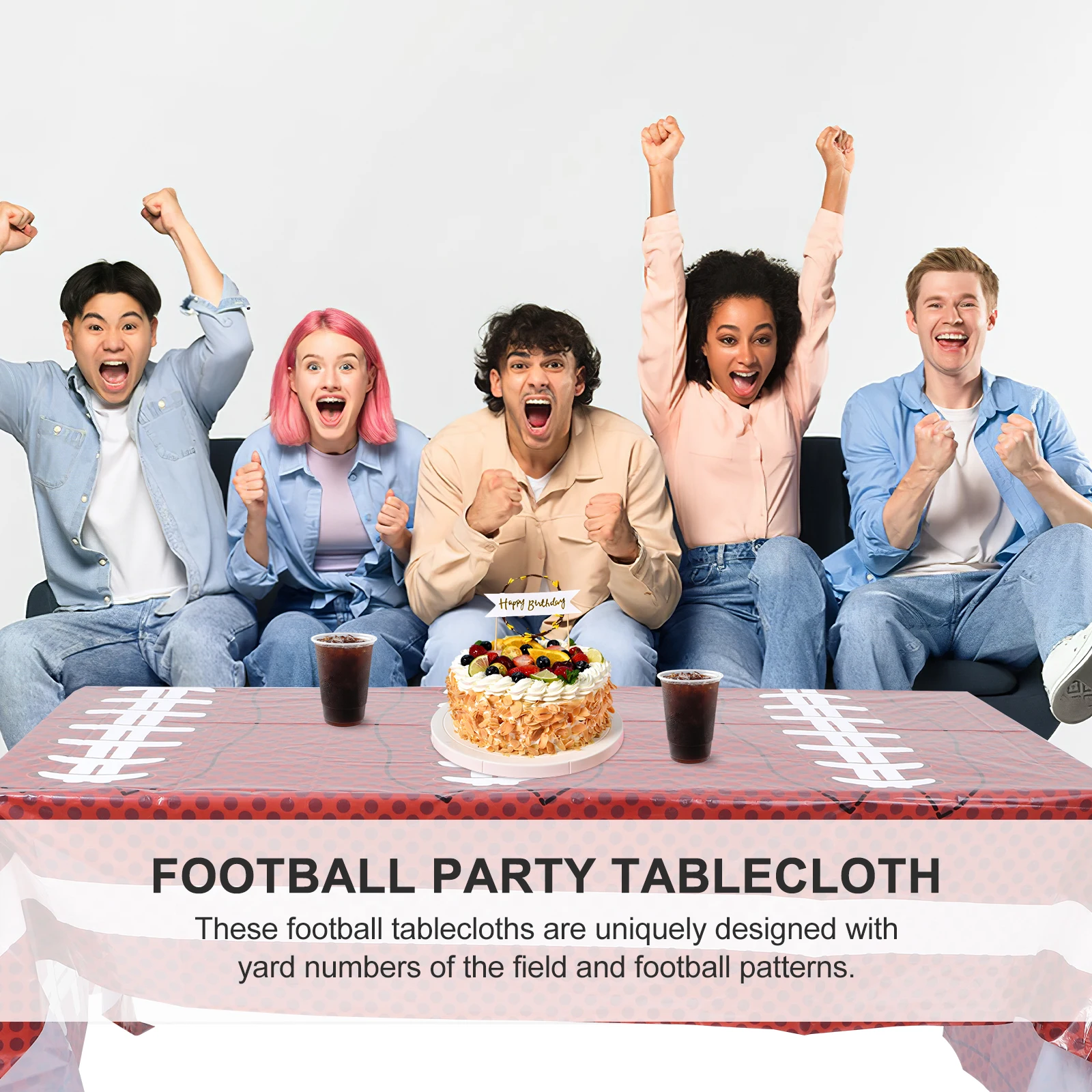 

2pcs Football Tablecloth 137x274cm Disposable Plastic Party Covers Sports Theme Rugby Field Rectangle Tablecloths