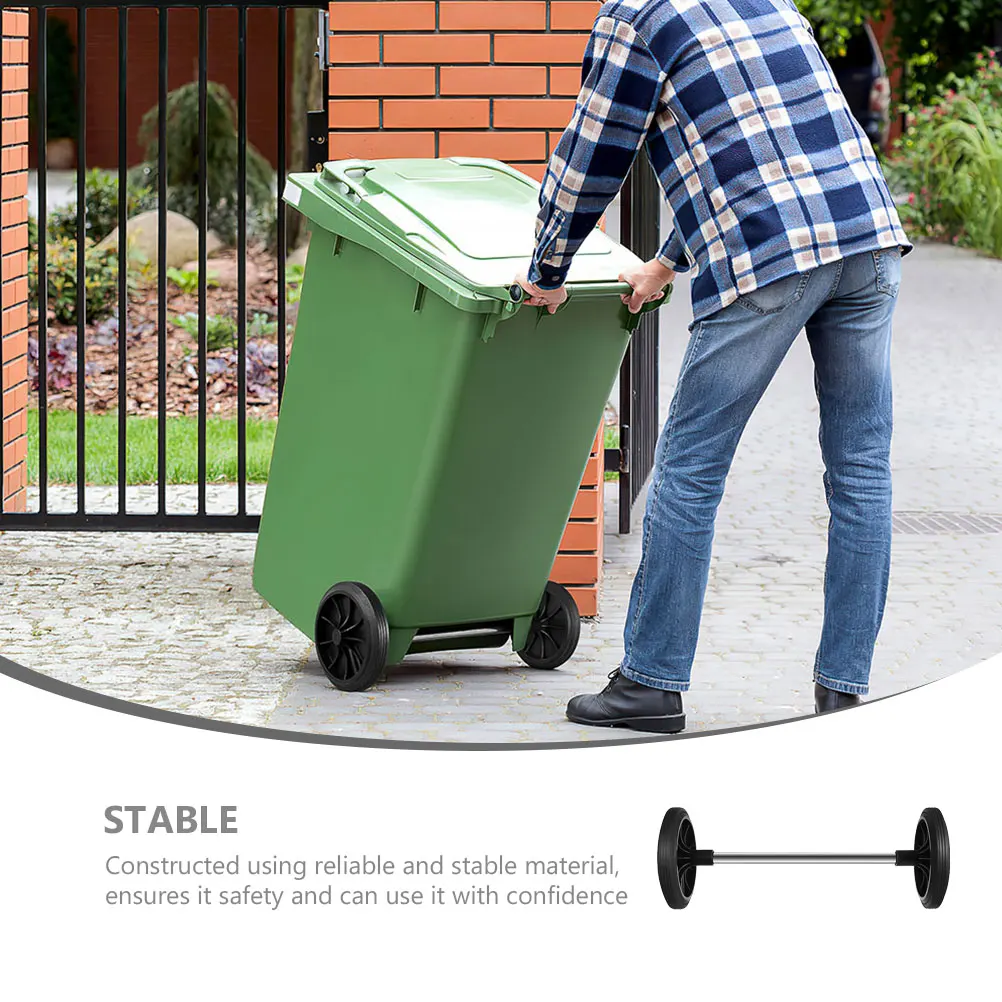 

2pcs 55cm White Axle Replacement Trash Can Wheels Garbage Bin Pulley Water Can Accessories For Home Office