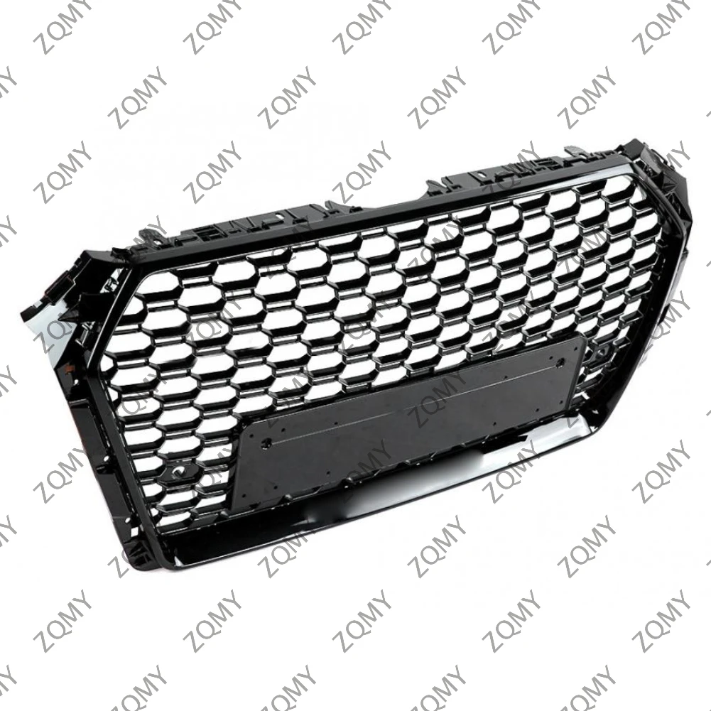 With/Logo For Audi A4/A4L/S4 2017 2018 2019 Car Front Bumper Grille Centre Panel Styling Upper Grill (Modify For RS4 style)