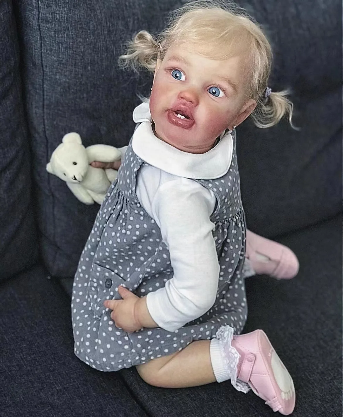 FBBD-Muñeca Reborn Baby Lottie de 60cm, muñeco con pelo enraizado a mano, niña enorme, regalo de Navidad, Suministro Limitado personalizado