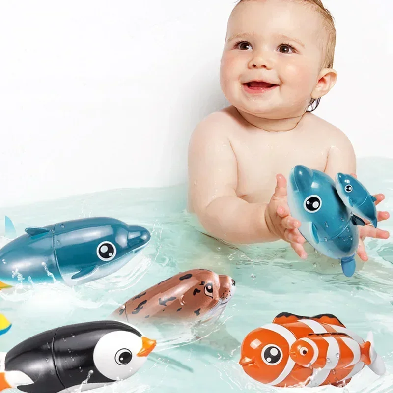 Electric Waterproof Swimming Robotic Marine Animal Bath Toy, Fish Penguin Octopus Dolphin Pool Play Toy, Gift for Baby Toddlers