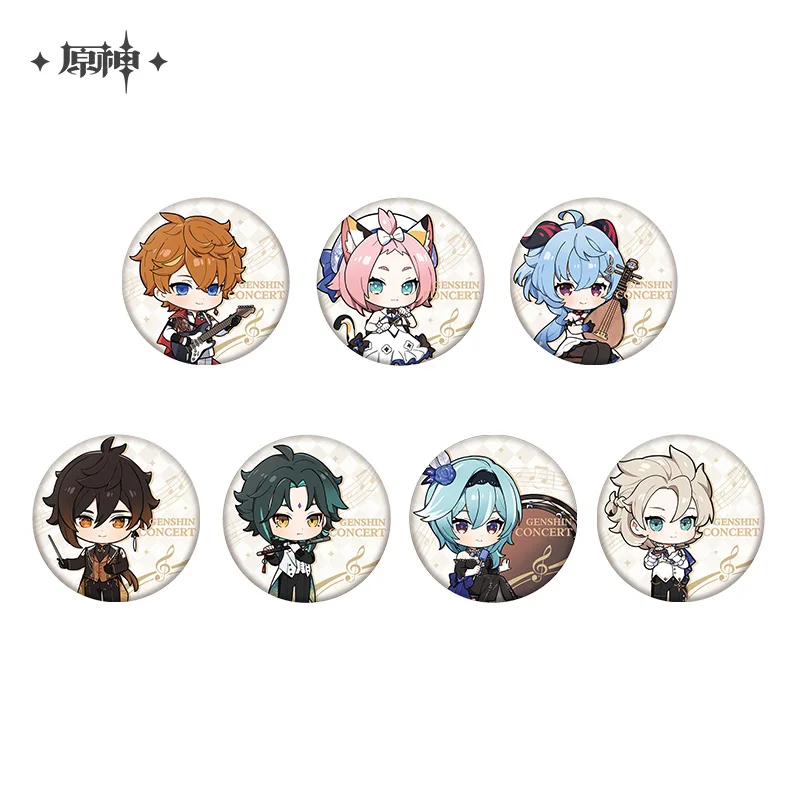 2024 Anime Genshin Impact Worldly Glory Series Character Q Version Badge Xiao Zhongli Albedo Tartaglia Baji Brooch Official Gift