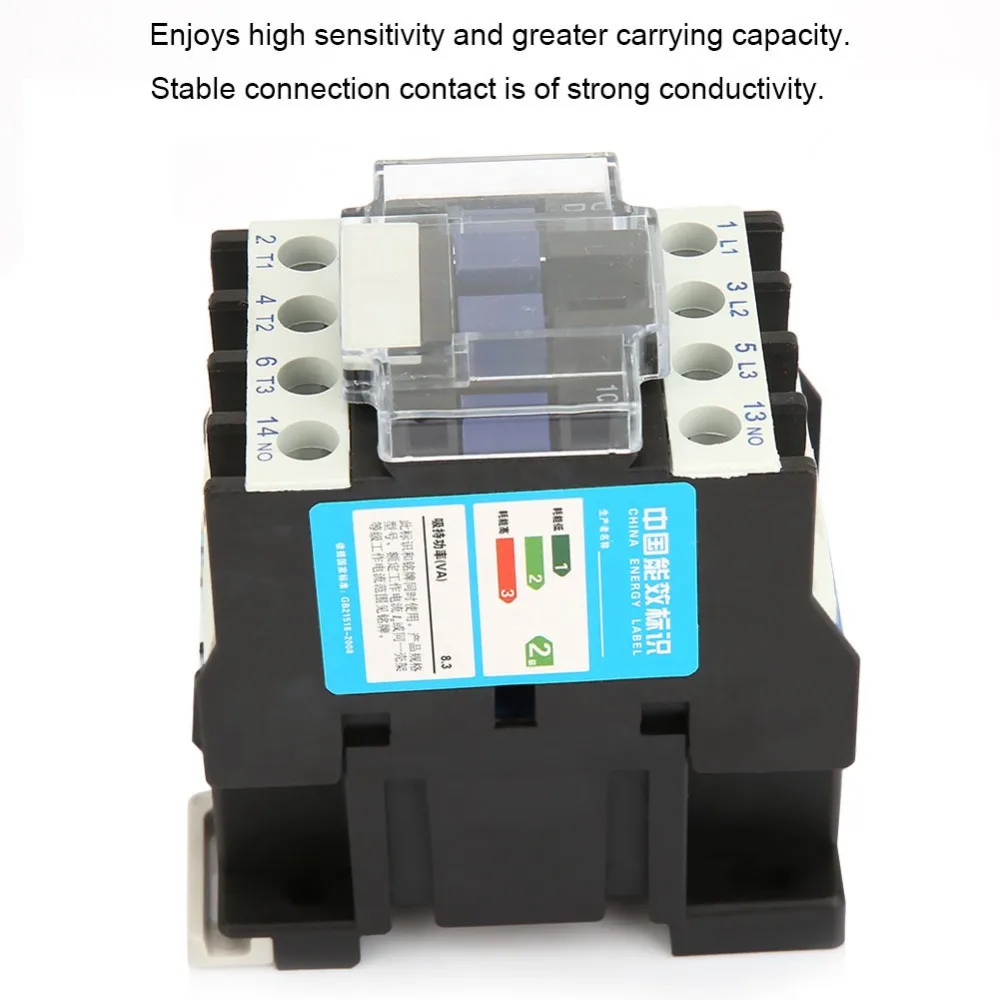 Rail Mount CJX2-1210 AC Contactor 12A 24V/36V/48V/110V/220V/380V AC Contactor Electric Contactor Industrial Use