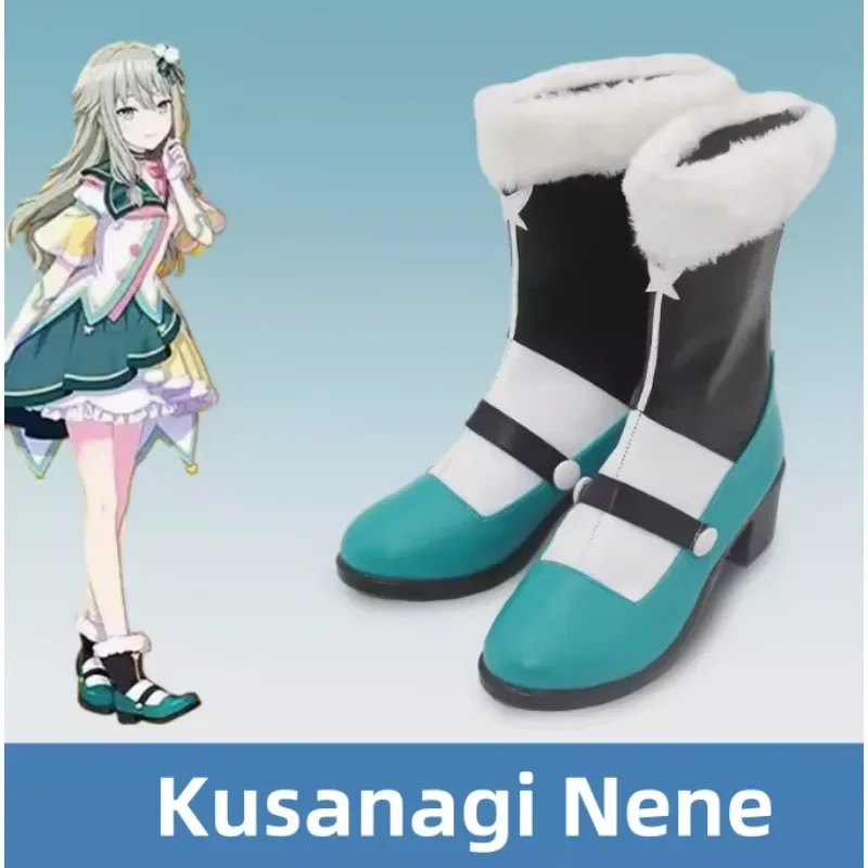Proyecto Sekai colorido escenario Kusanagi Nene Cosplay Halloween juego de rol zapatos botas mujeres niñas Anime cómic exposición aniversario
