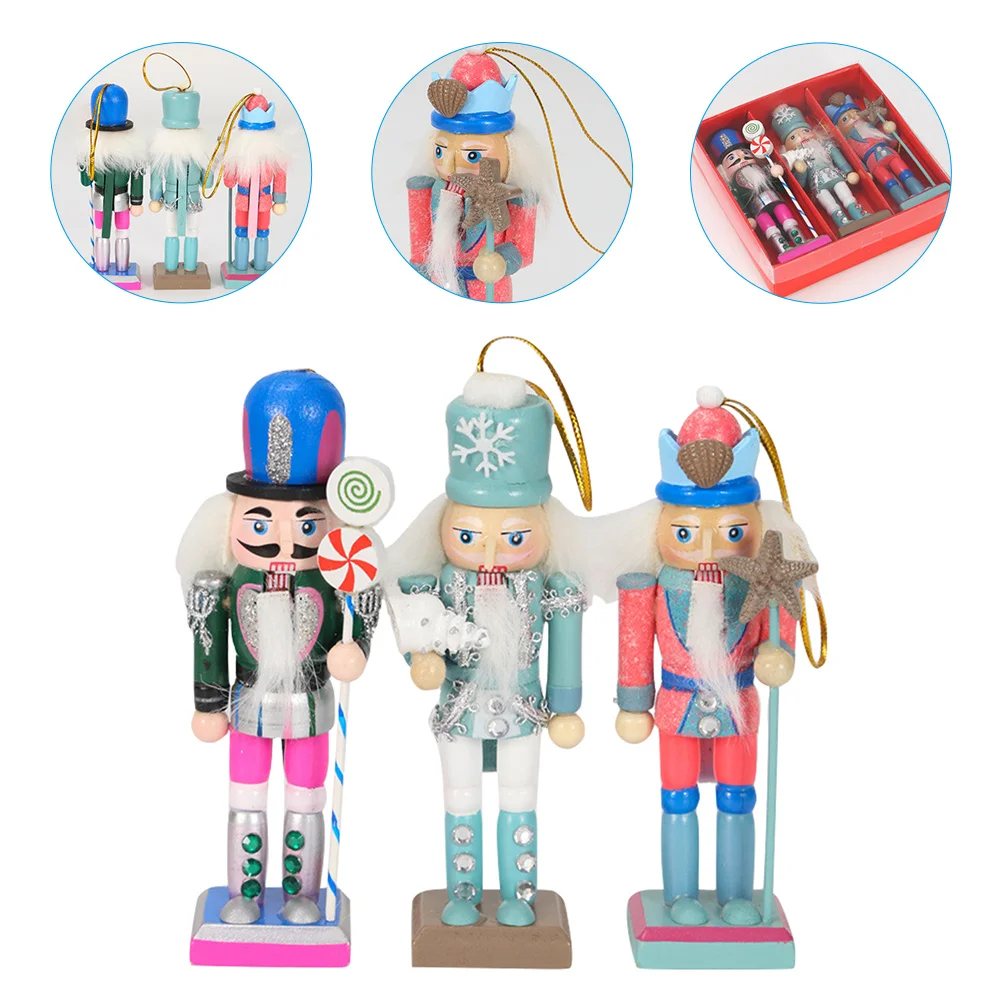 

3 Pcs Large Nutcracker Soldier Ornament Christmas Decor Decorate Decoration Work The