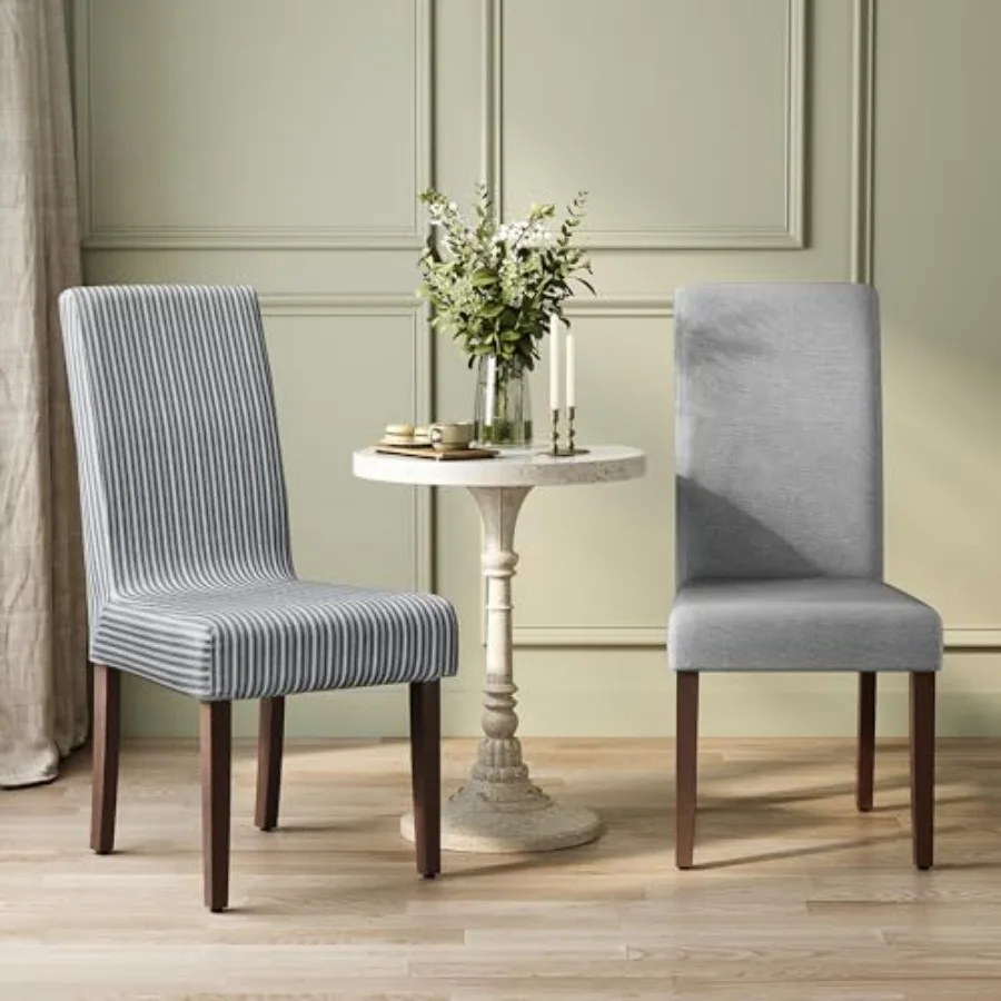 

Стулья для столовой Parsons с съемным тканевым чехлом, высокая спинка, для столовой и кухни, комплект из 2 штук, толстое сиденье, 22.8 x 18.9 x 39