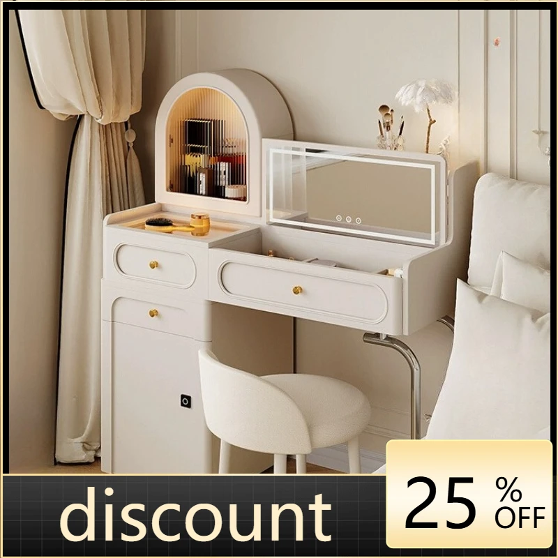 LH solid wood dresser storage cabinet integrated modern simple bedroom clamshell dressing table
