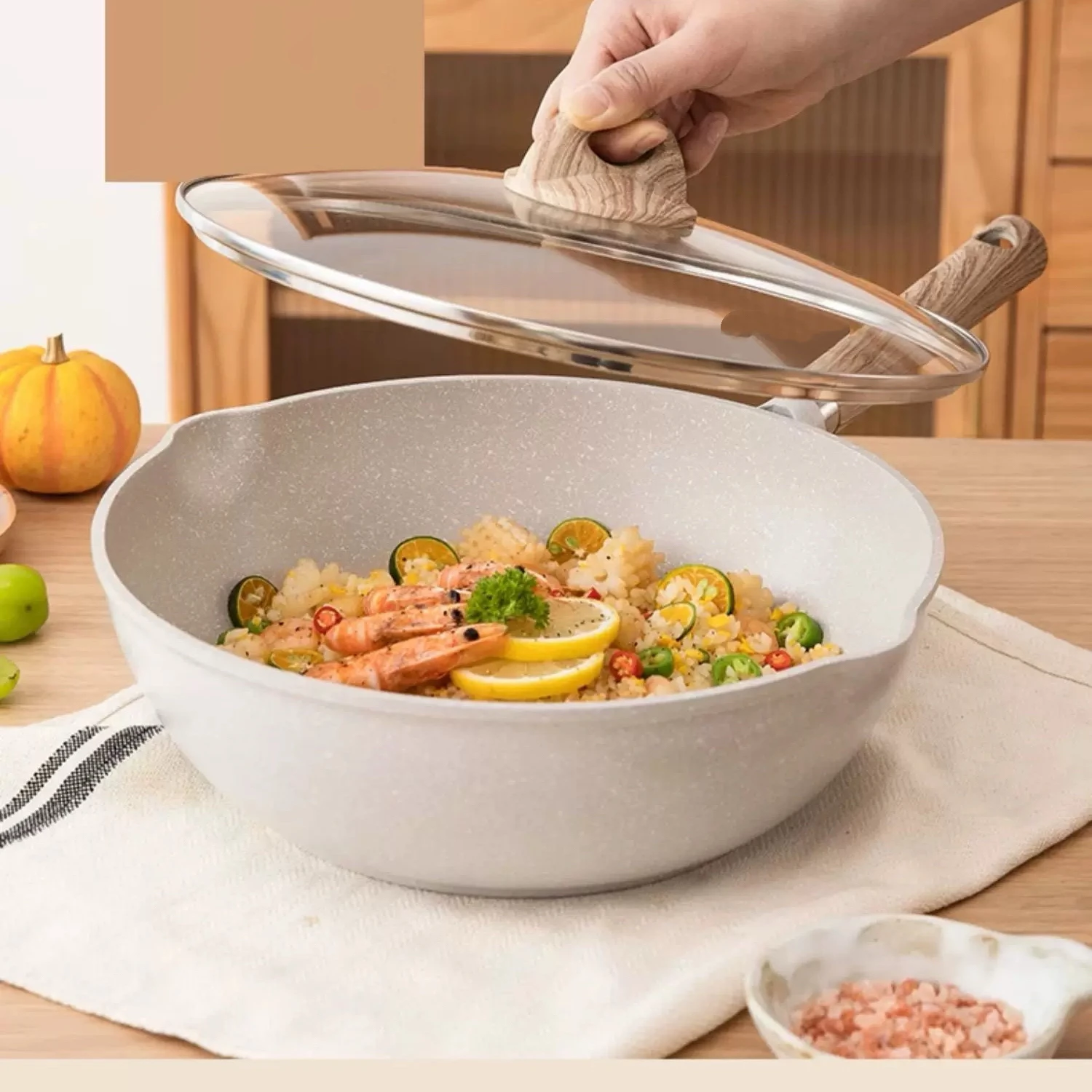

26cm Non-stick pan home frying pan flat bottom pan induction cooker special pot gas stove special pot for carote Kitchen cooking