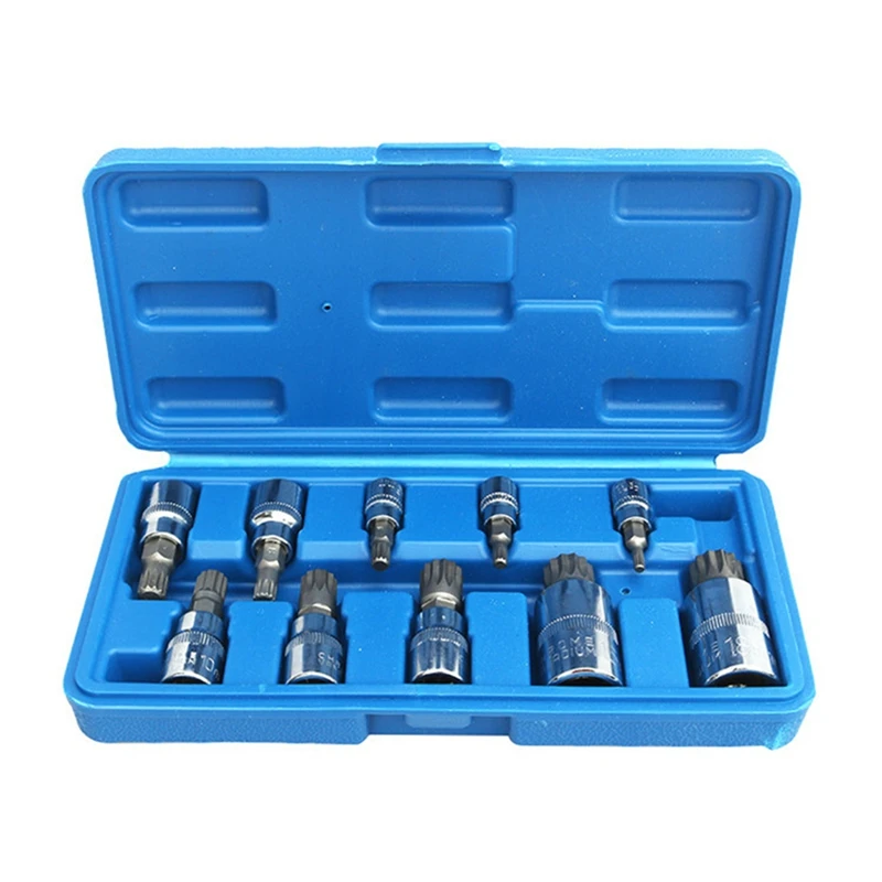 

WCS-Twelve-Angle Sleeve Professional Tripartite Spline Drill Bit Replaceable Wrench Drill Sleeve Tamper Proof Car Kit