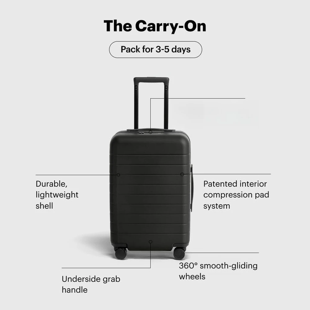 Walizka podręczna ZZH, lekka walizka z twardego tworzywa z kółkami obrotowymi, 22 cale, zgodna z regulaminami linii lotniczych, zamek TSA, kolor czarny.