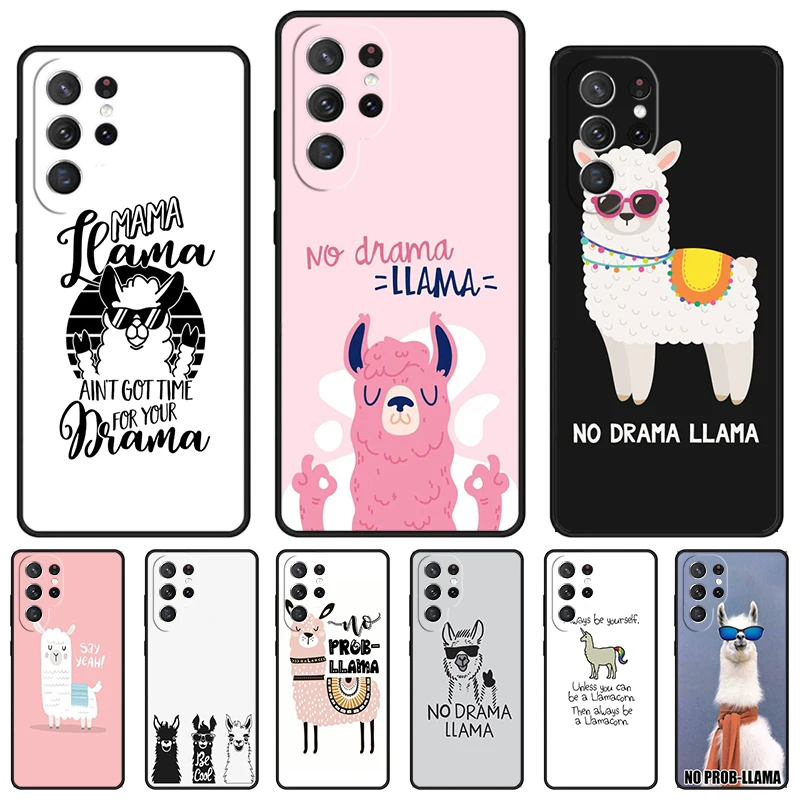 No Drama Prob Llama Lama phone case For Samsung Galaxy S24 S23 S22 Ultra Note 10 20 Plus S8 S9 S10 S20 S21 FE Cover