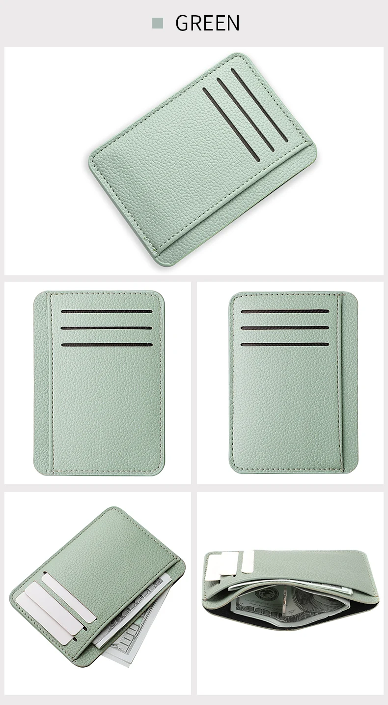 1 stücke frauen Kurze Ultra Dünne Mini Mode Bank Karte Kreditkarte Halter Brieftasche Einfache PU Leder Karte Halter – Detail 10