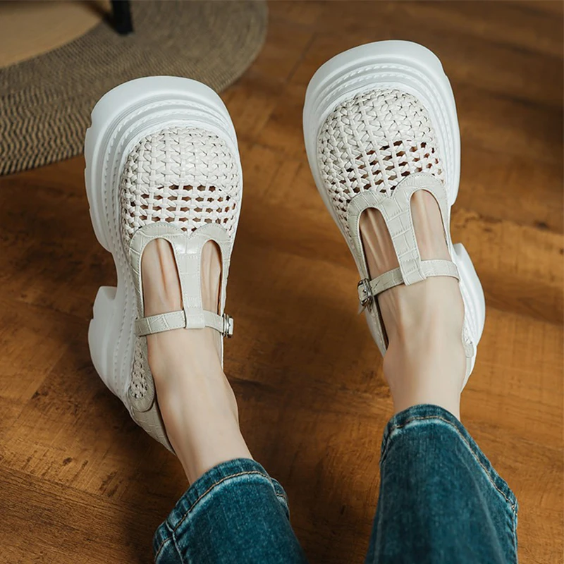 

Platform Women Mary Jane Shoes Flats Mesh Sandals Trend Sport Loafers Shoes Summer 2026 New Walking Casual Shoes Mujer Zapatos