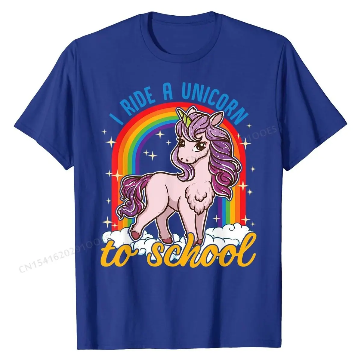 I Ride A Unicorn To School Student Teachers Unicorns T-Shirt Tops Shirt Prevalent Funny Cotton Men Tshirts Funny