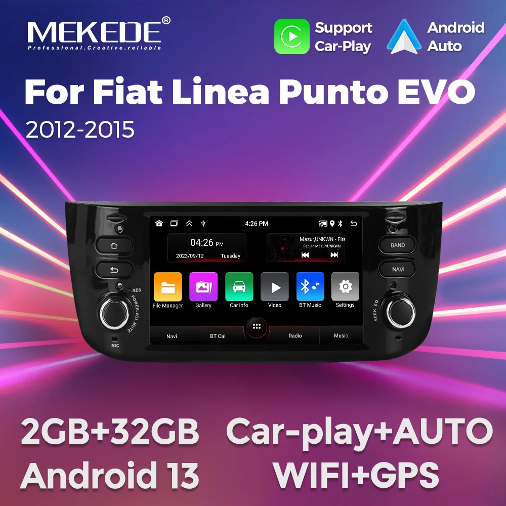 

MEKEDE 2DIN For Fiat Linea Punto EVO 2012 2013 2014 2015 Car Digital TV Multimedia Player Carplay+Auto WIFI RDS Car Navigator