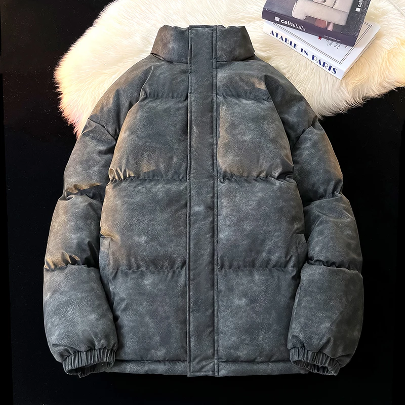 Chaqueta gruesa y cálida para hombre, Parka informal Lisa a prueba de viento, prendas de vestir ajustadas con cremallera, Abrigo acolchado de algodón, invierno, 2024