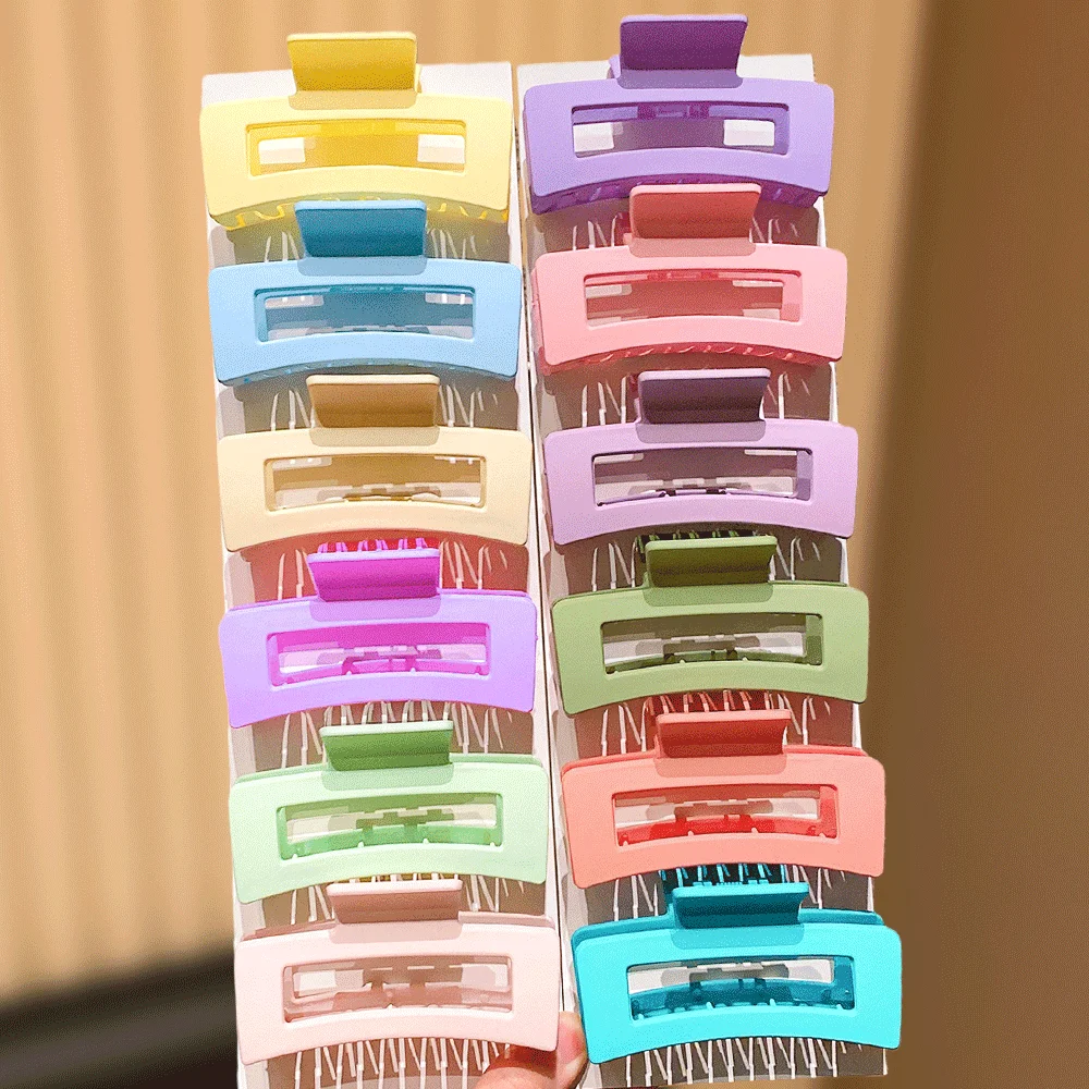 

12/6 упаковок, однотонные квадратные заколки для волос, модные повседневные аксессуары для волос, усилитель волос для повседневного использования с датами, домашнее использование