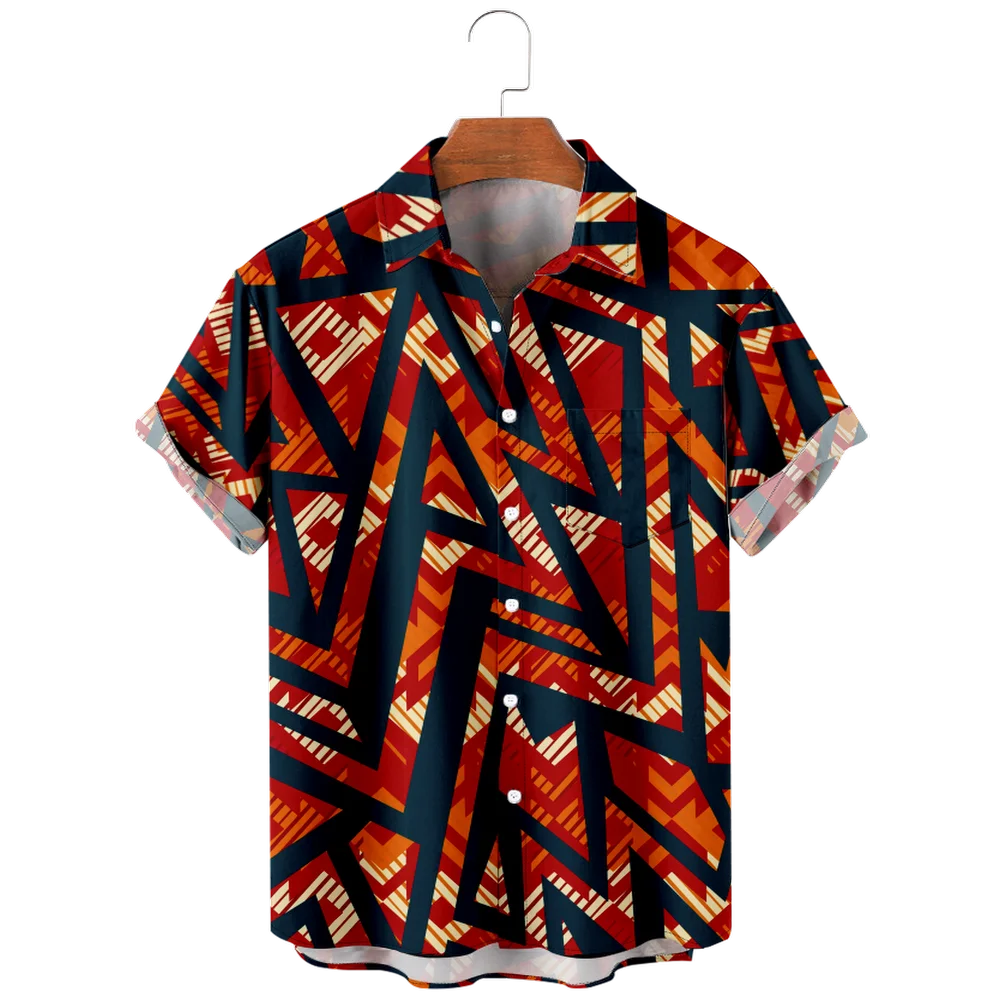 

New Trend Fashion Hawaii Printing Man Shirt for Casual Shirts Print Pattern Short Sleeve Shirt