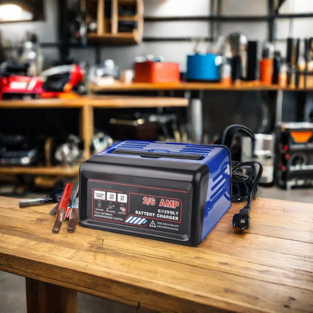 Automatic 2/6A 12V Car Battery Charger 6V 120V AC Input CE Certified Universal Fitment Factory Plug Connection 1-Year Warranty